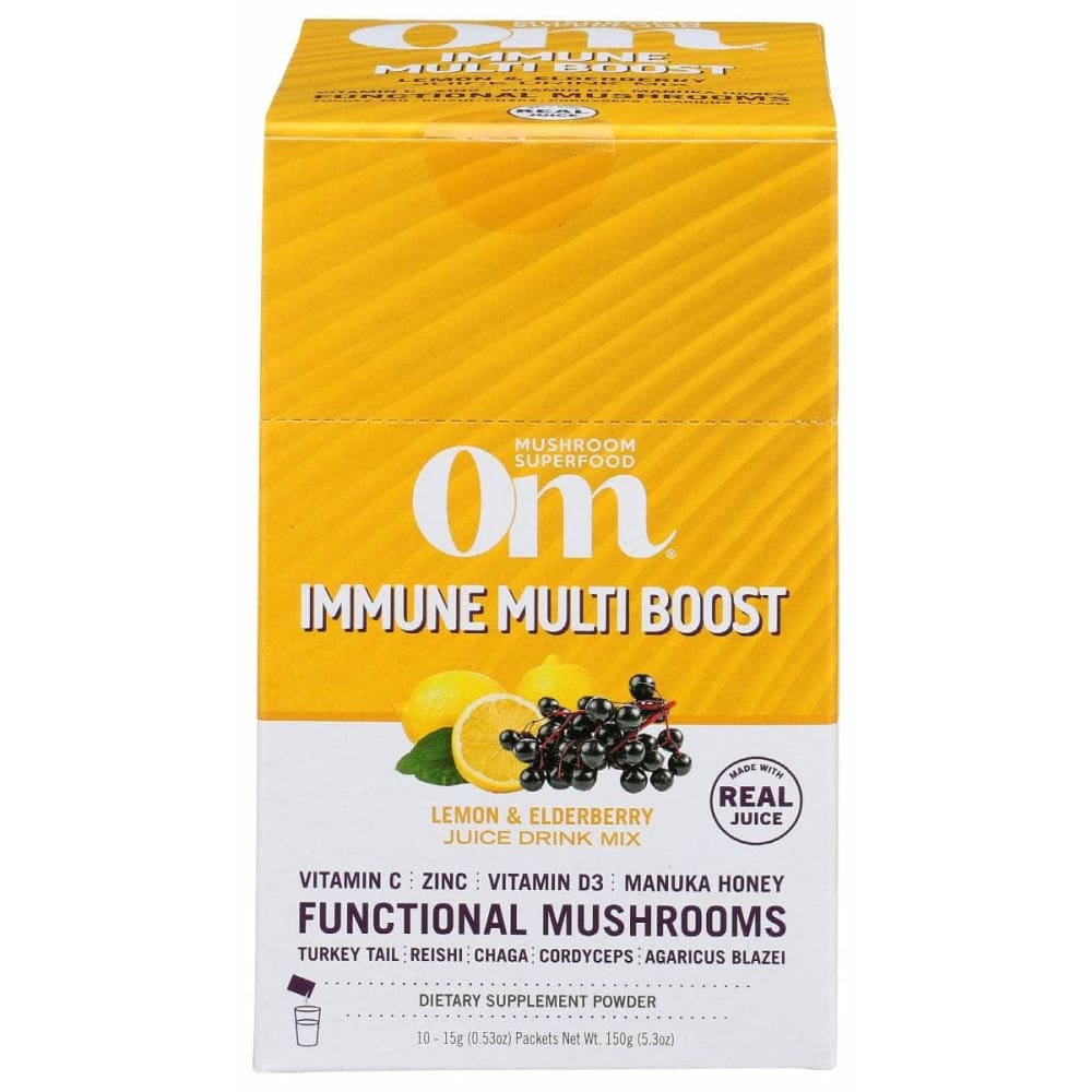 OM MUSHROOMS Vitamins & Supplements > Vitamins & Minerals OM MUSHROOMS Immune Multi Boost Lemon Elderberry, 10 pk