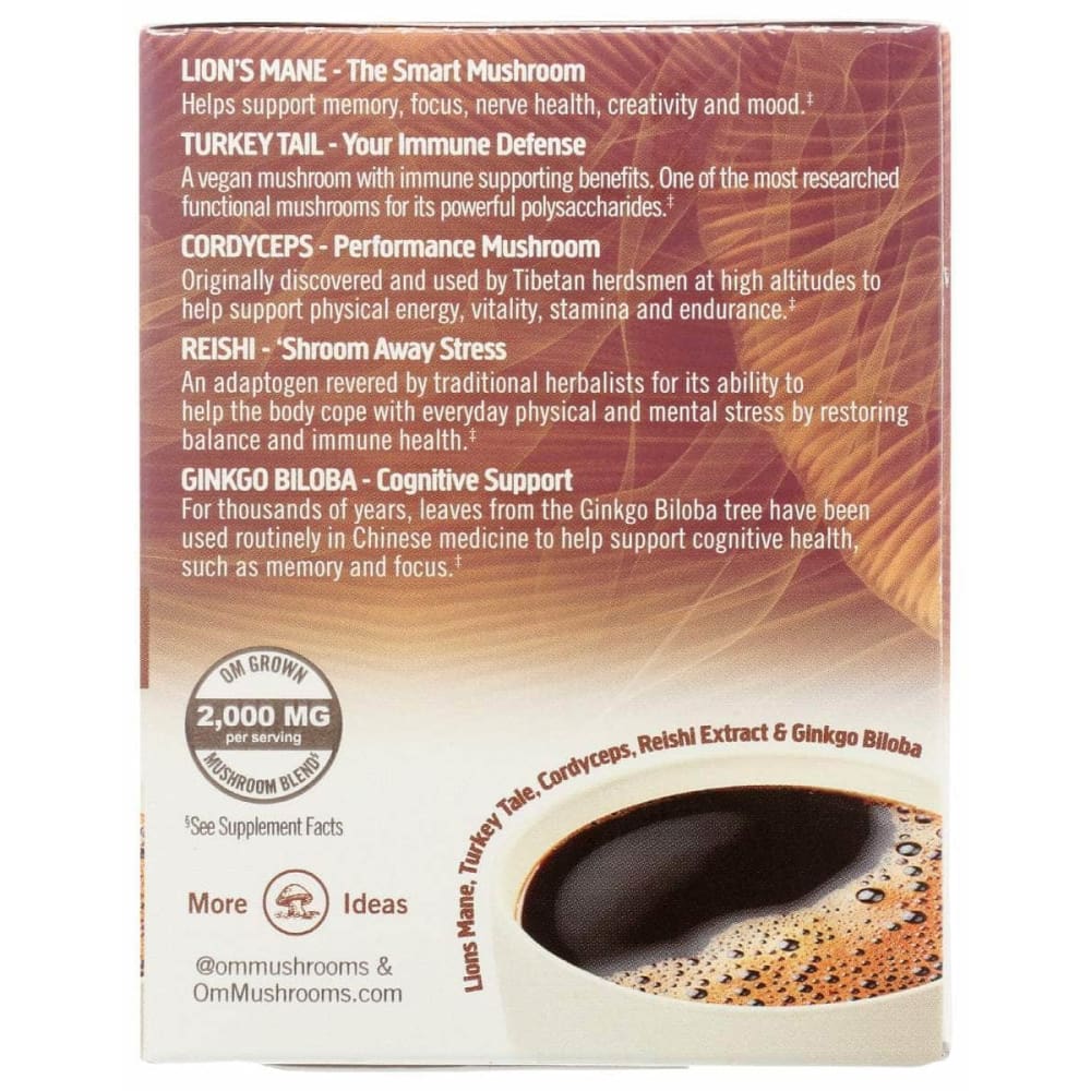 OM MUSHROOM SUPERFOOD Om Mushrooms Mushroom Coffee Blend 10Packets, 2.82 Oz