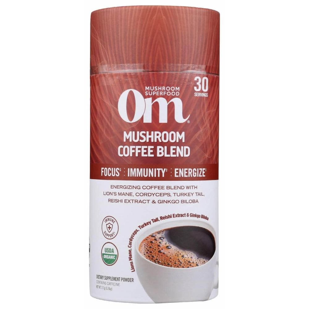OM MUSHROOMS Grocery > Beverages > Coffee, Tea & Hot Cocoa OM MUSHROOMS: Mushroom Coffee Blend, 177 gm