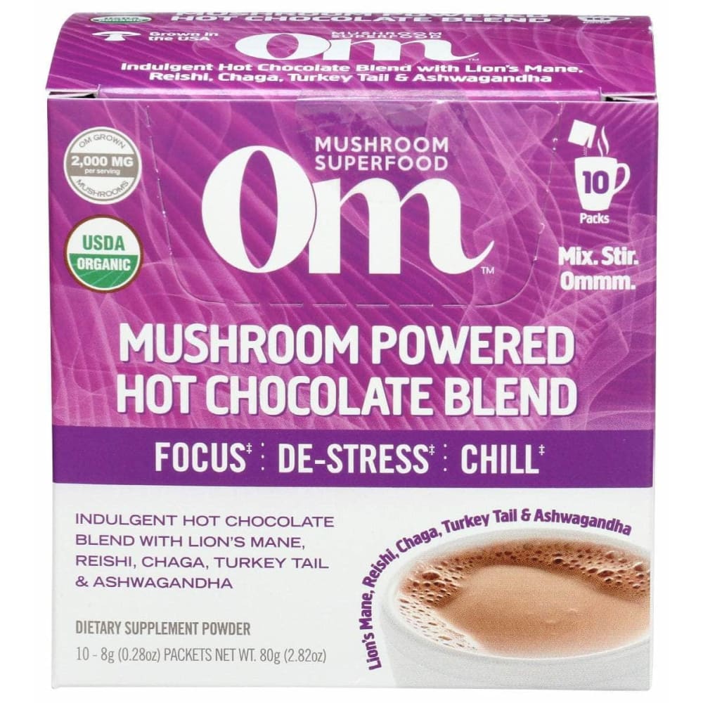 OM MUSHROOMS Om Mushrooms Mushroom Hot Chocolate Blend 10 Packets, 2.82 Oz