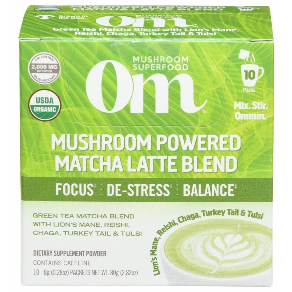 OM MUSHROOMS Om Mushrooms Mushroom Matcha Latte Blend 10 Packets, 2.82 Oz
