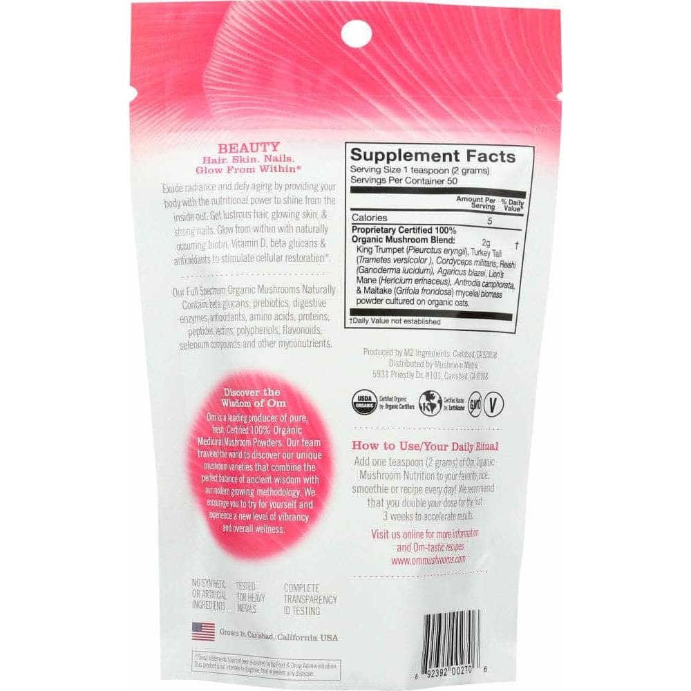 OM ORGANIC MUSHROOM NUTRITION Om Organic Mushroom Nutrition Beauty Matrix, 100 Gm