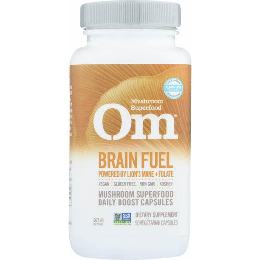 OM ORGANIC MUSHROOM NUTRITION Om Organic Mushroom Nutrition Brain Fuel Lions Mane Folate, 90 Cp