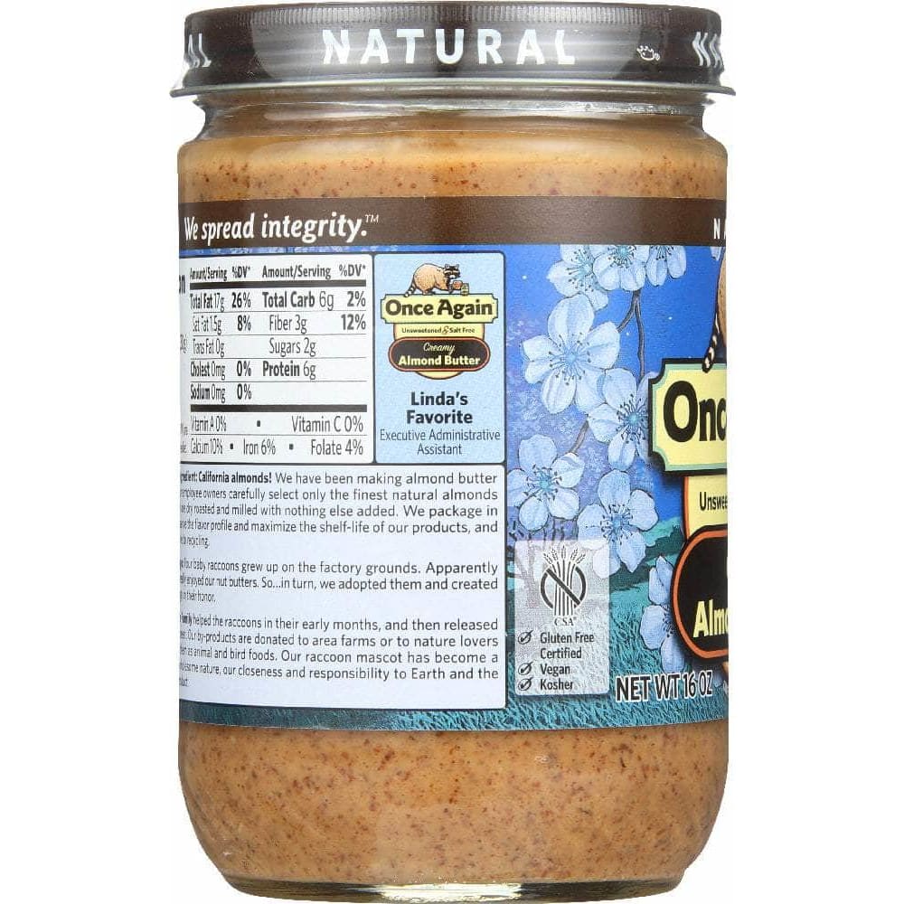 Once Again Once Again Natural Almond Butter Creamy, 16 oz