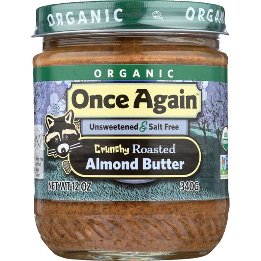ONCE AGAIN: Organic Crunchy Almond Butter 12 oz - Grocery > Dairy Dairy Substitutes and Eggs > Butters > Almond Butter - ONCE AGAIN