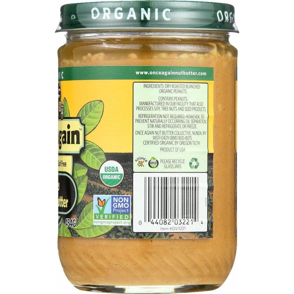Once Again Once Again Organic Peanut Butter Salt Free Crunchy, 16 oz