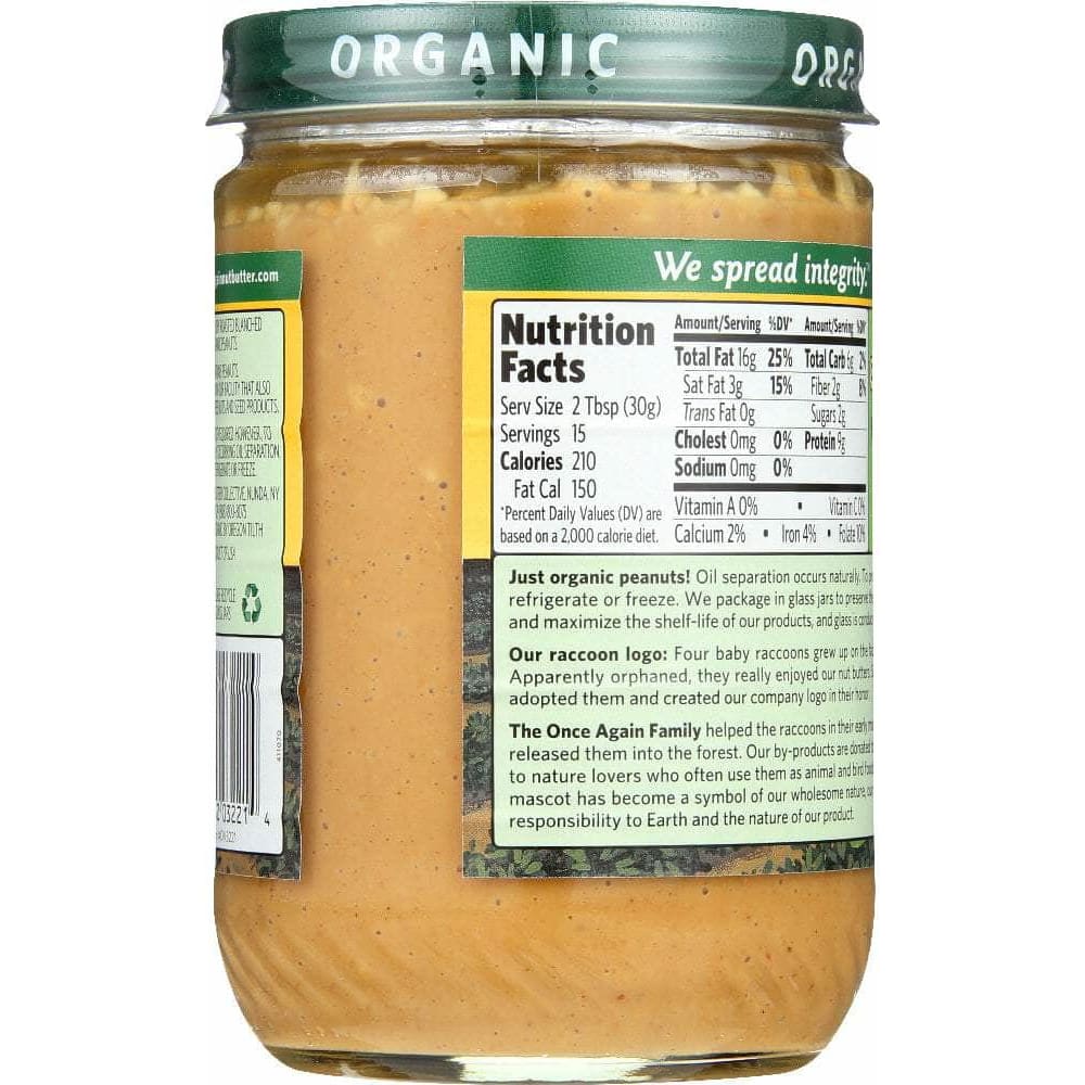 Once Again Once Again Organic Peanut Butter Salt Free Crunchy, 16 oz