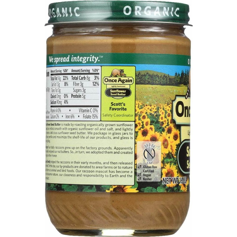 Once Again Once Again Organic Sunflower Seed Butter, 16 oz