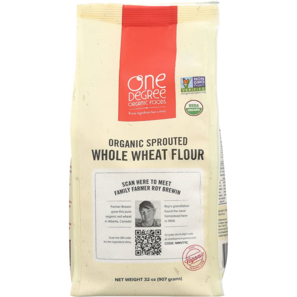 ONE DEGREE: Flour Whole Wheat Sprouted Organic 32 oz (Pack of 4) - Cooking & Baking > Flours - ONE DEGREE