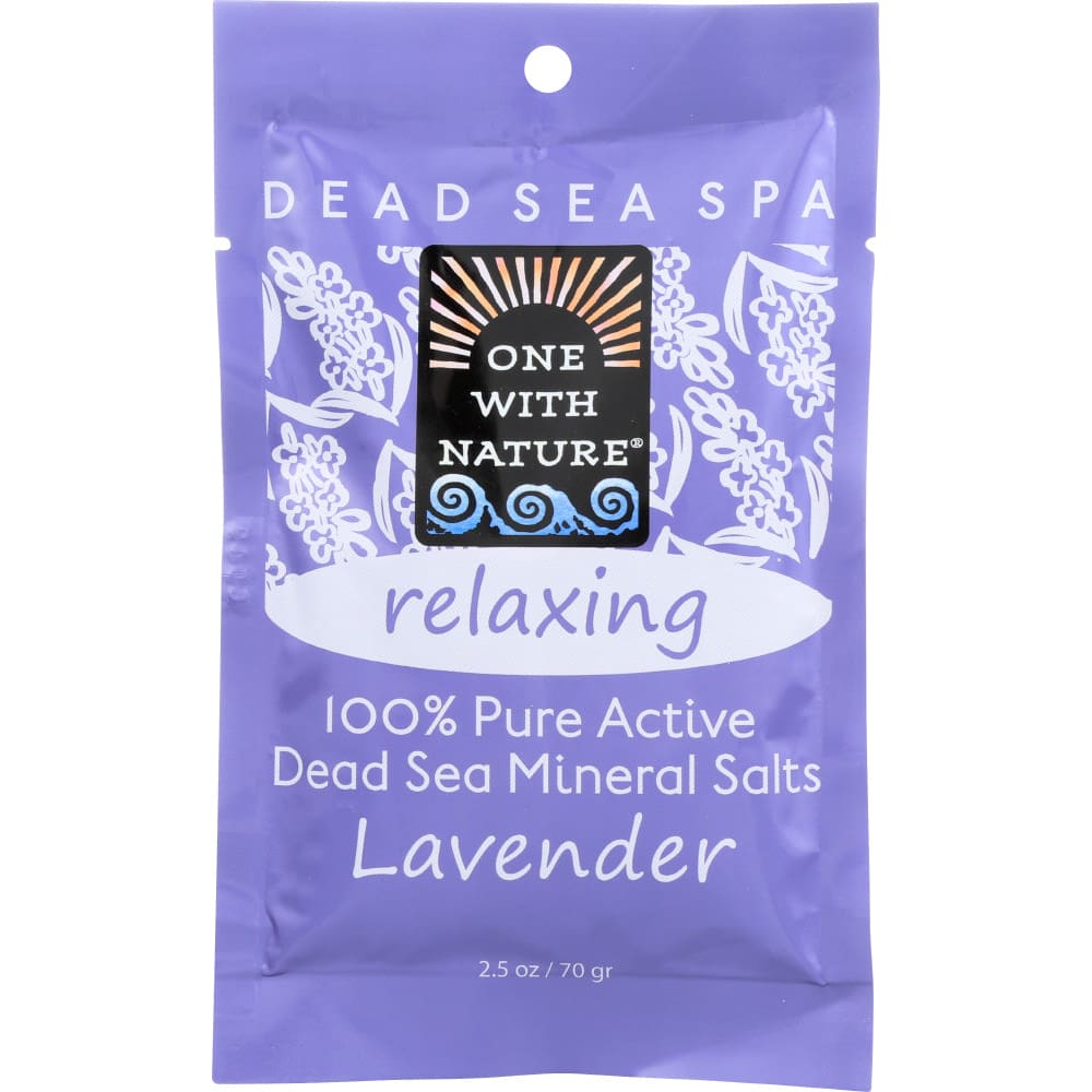 ONE WITH NATURE: 100% Pure Active Dead Sea Minerals Salts Relaxing Lavender 2.5 oz (Pack of 6) - Beauty & Body Care > Skin Care - ONE