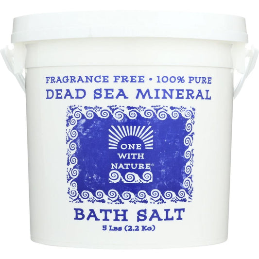 ONE WITH NATURE: Dead Sea Mineral Bath Salts Fragrance Free 5 lb - Beauty & Body Care > Skin Care - ONE WITH NATURE