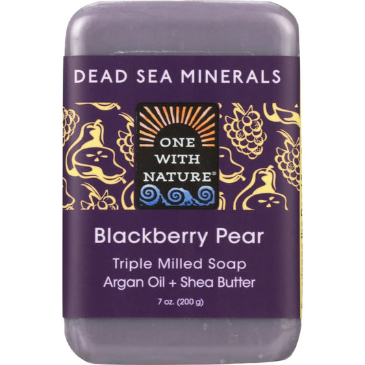 ONE WITH NATURE: Dead Sea Minerals Soap Bar Blackberry Pear 7 oz (Pack of 5) - Beauty & Body Care > Skin Care - ONE WITH NATURE