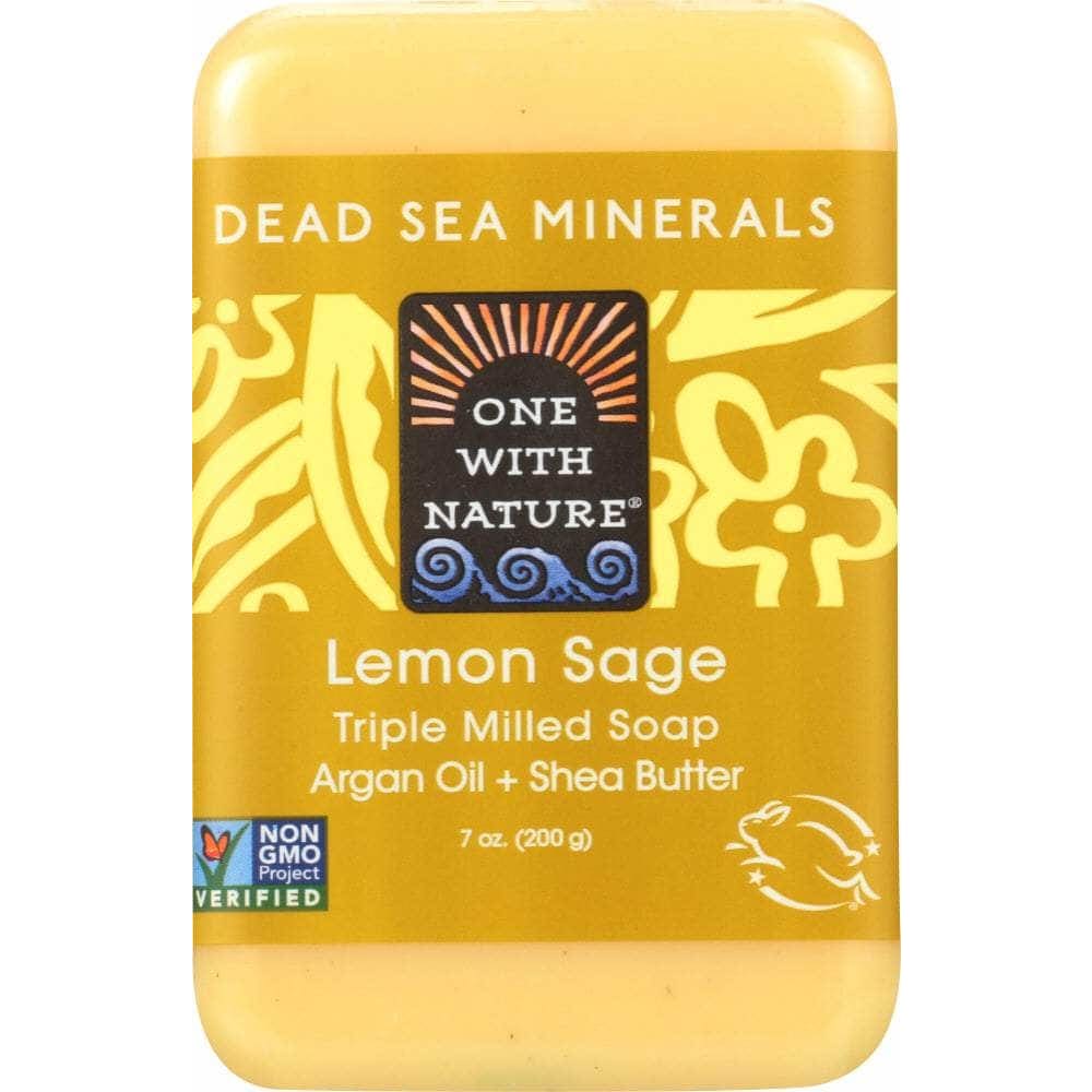 One With Nature One With Nature Lemon Sage Triple Milled Minerals Soap Bar, 7 oz