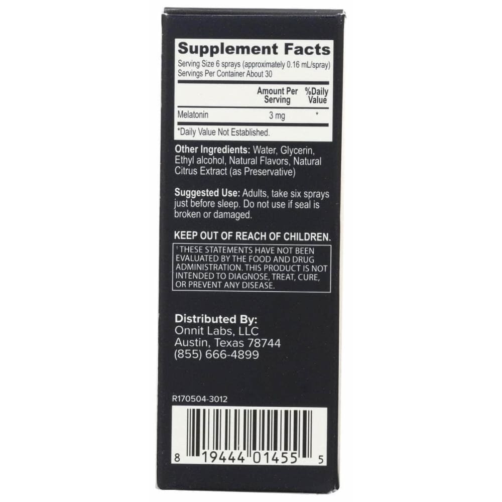 ONNIT Vitamins & Supplements > Miscellaneous Supplements ONNIT: Melatonin Spray Mint, 1 oz