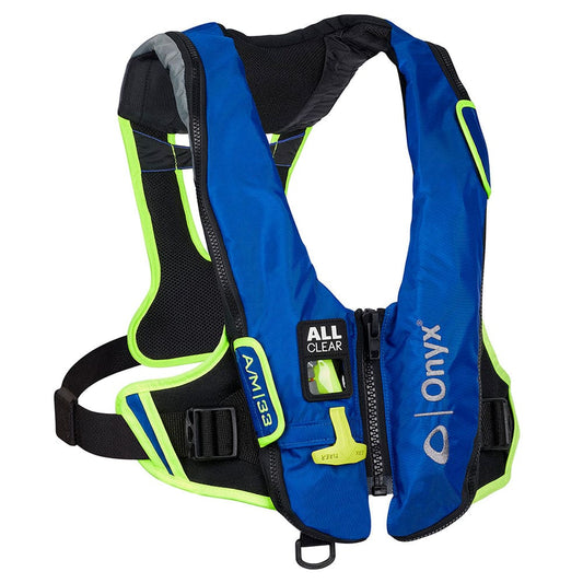 Onyx Impulse A/ M-33 All Clear® Auto/ Manual Inflatable Life Jacket - Blue - Marine Safety | Personal Flotation Devices - Onyx Outdoor