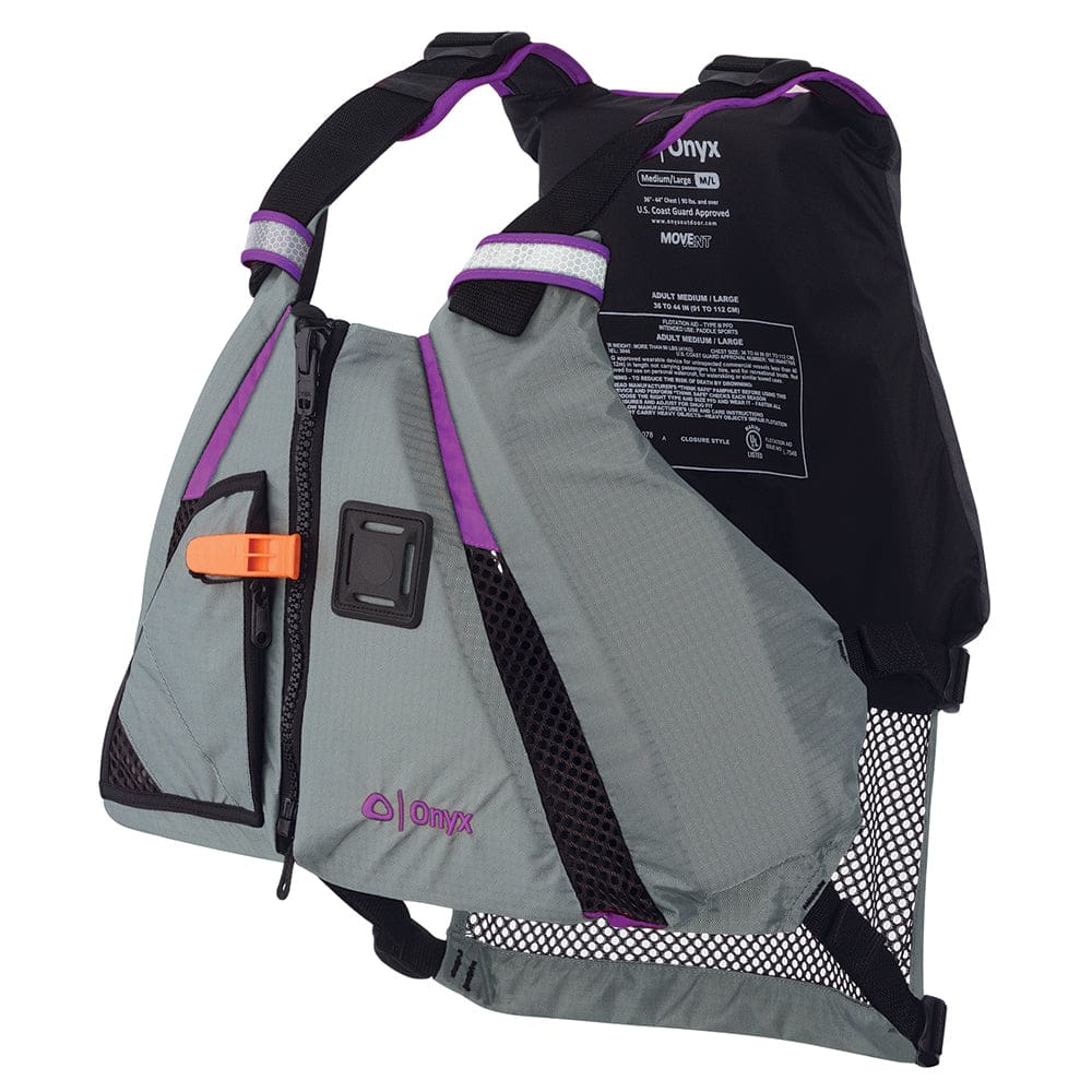Onyx MoveVent Dynamic Paddle Sports Vest - Purple/ Grey - M/ L - Paddlesports | Life Vests,Marine Safety | Personal Flotation Devices - Onyx