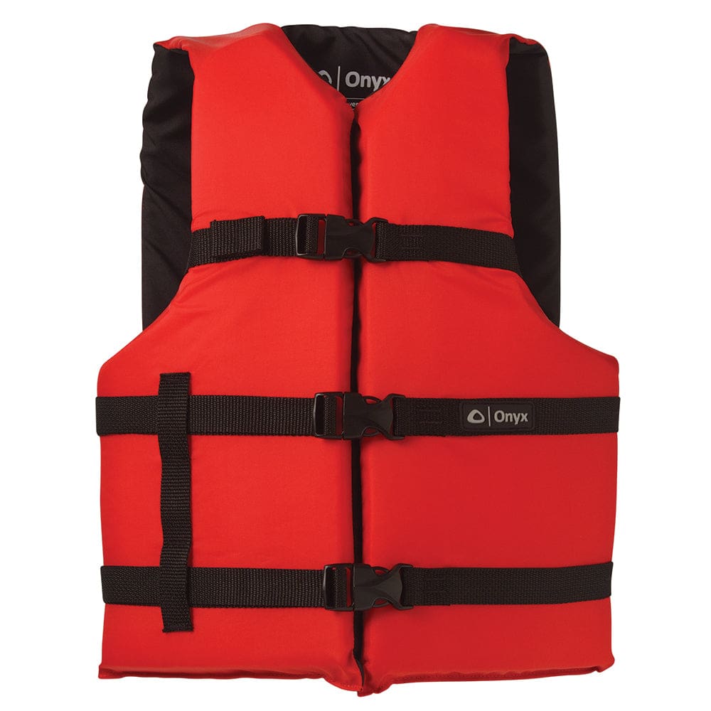 Onyx Nylon General Purpose Life Jacket - Adult Universal - Red - Marine Safety | Personal Flotation Devices - Onyx Outdoor