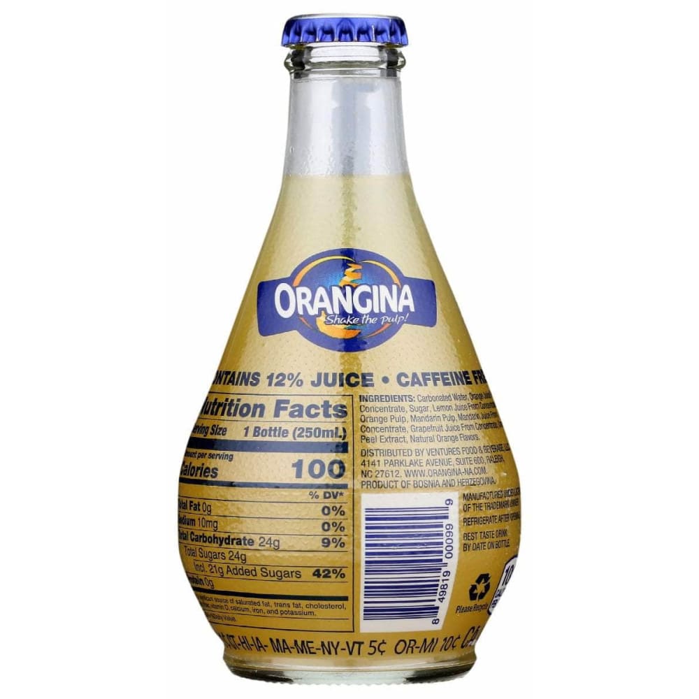 ORANGINA Grocery > Beverages > Juices ORANGINA: Orangina Sngl Serve Glass, 8.5 fo