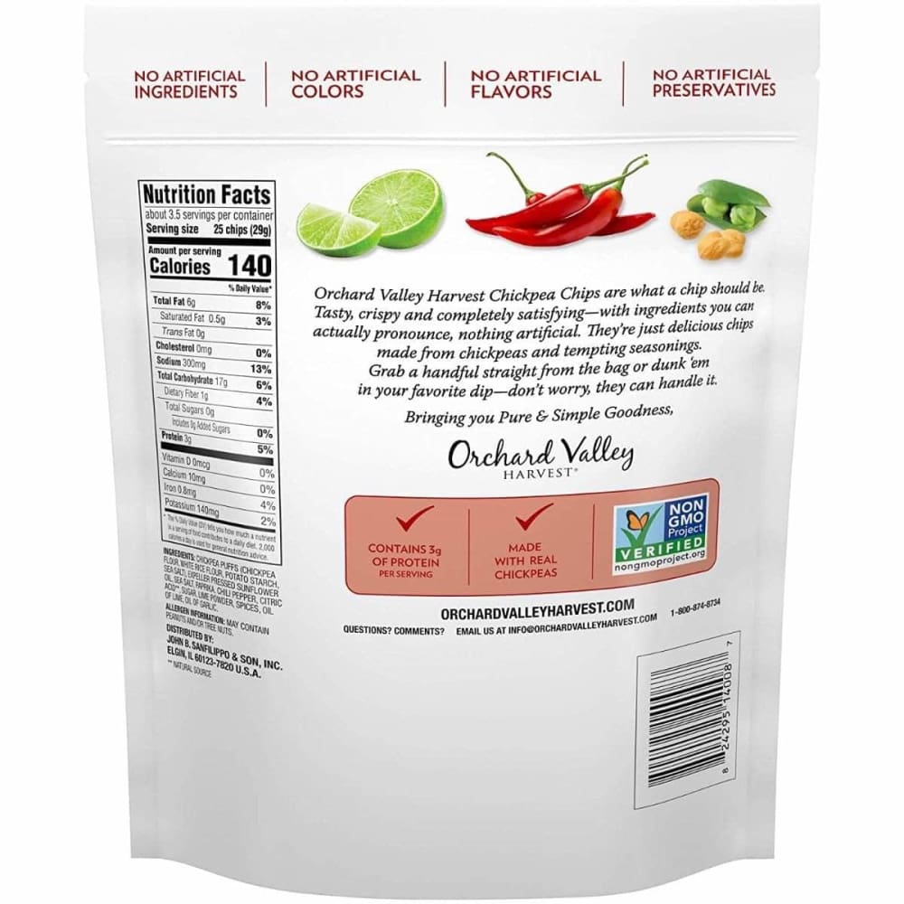 ORCHARD VALLEY HARVEST Orchard Valley Harvest Chip Chickpea Chili Lime, 3.75 Oz