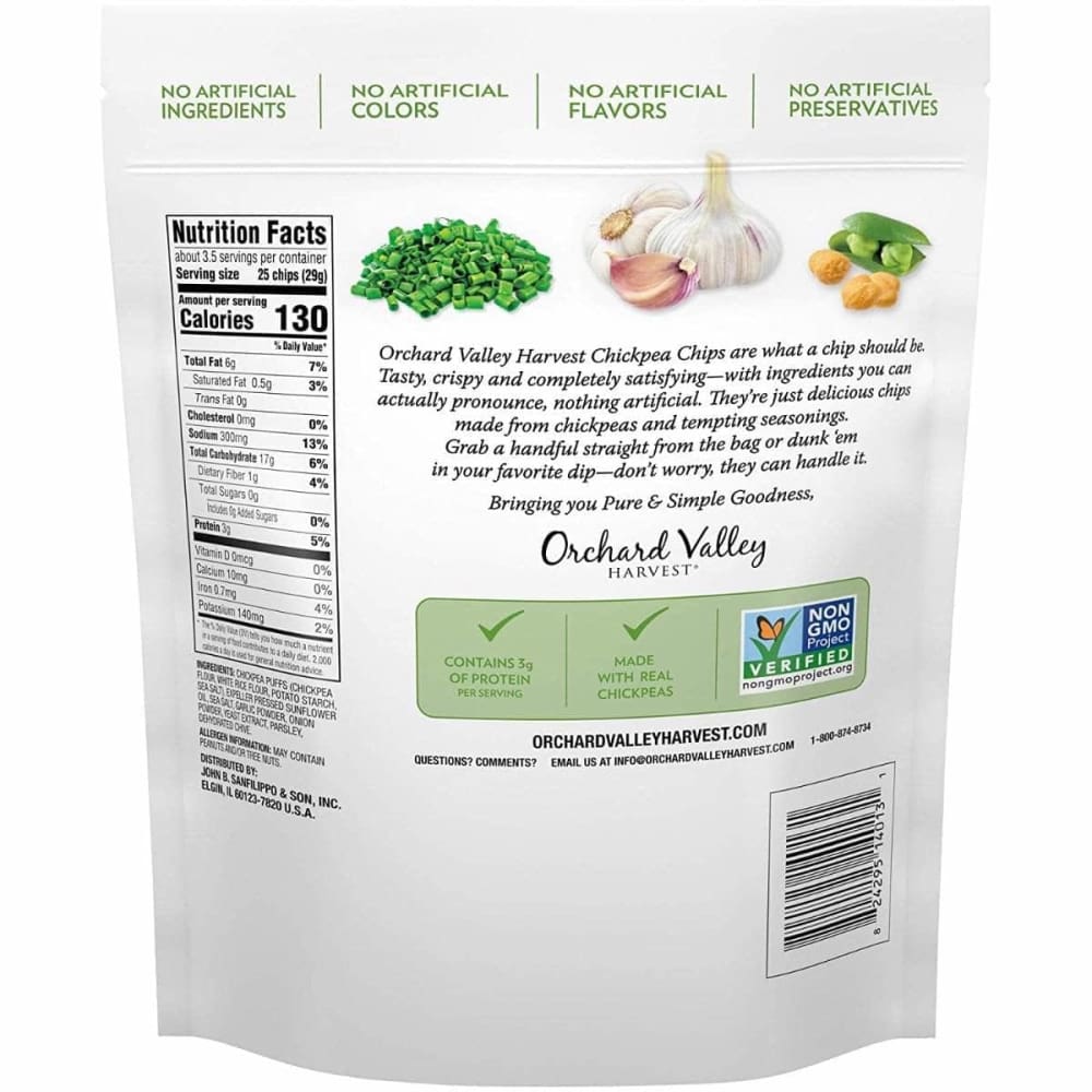 ORCHARD VALLEY HARVEST Orchard Valley Harvest Chip Chckpea Garlic Chive, 3.75 Oz