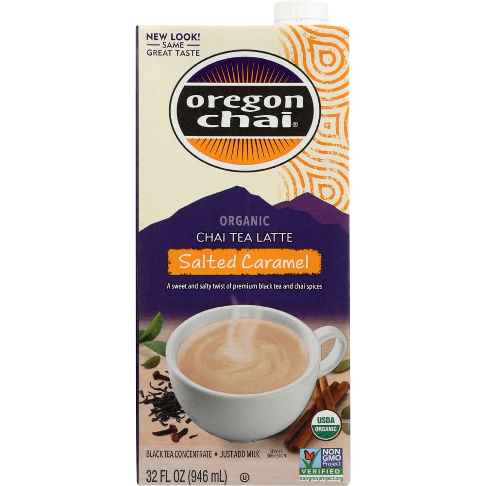 OREGON CHAI: Tea Chai Latte Salted Caramel 32 oz (Pack of 5) - Beverages > Coffee Tea & Hot Cocoa - OREGON CHAI