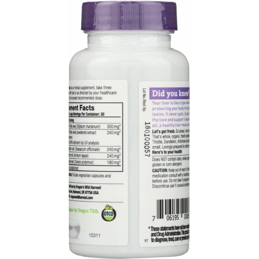 OREGONS WILD HARVEST Oregons Wild Harvest Milk Thistle Dandelion, 90 Cp