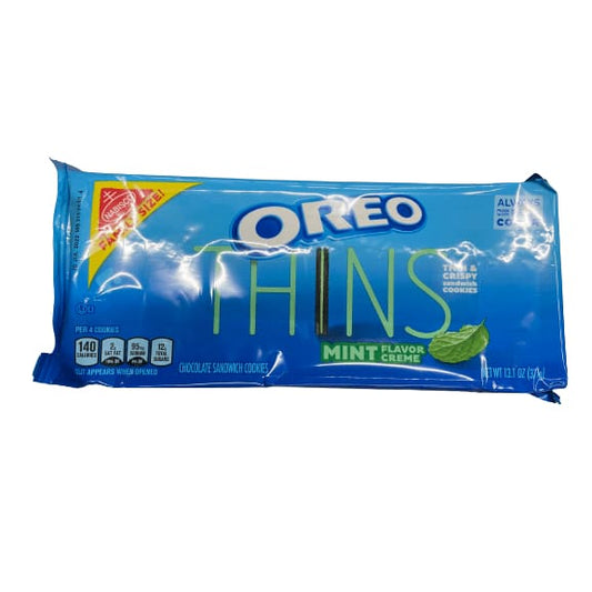 Oreo OREO Thins Mint Flavored Creme Chocolate Sandwich Cookies, Family Size, 13.1 oz