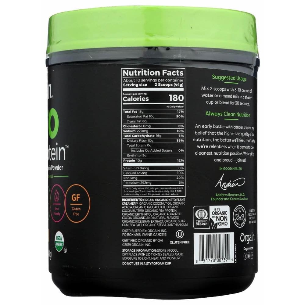 ORGAIN Orgain Keto Plant Protein Powder Chocolate, 0.97 Lb