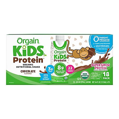 Orgain Organic Kids Nutritional Shake With 22 Vitamins & Minerals - Chocolate 18 ct. - Home/Grocery/Weight Loss & Nutrition/Nutritional