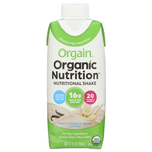 ORGAIN: Organic Nutrition Shake Sweet Vanilla Bean 11 fo (Pack of 5) - Grocery > Nutritional Bars Drinks and Shakes - ORGAIN