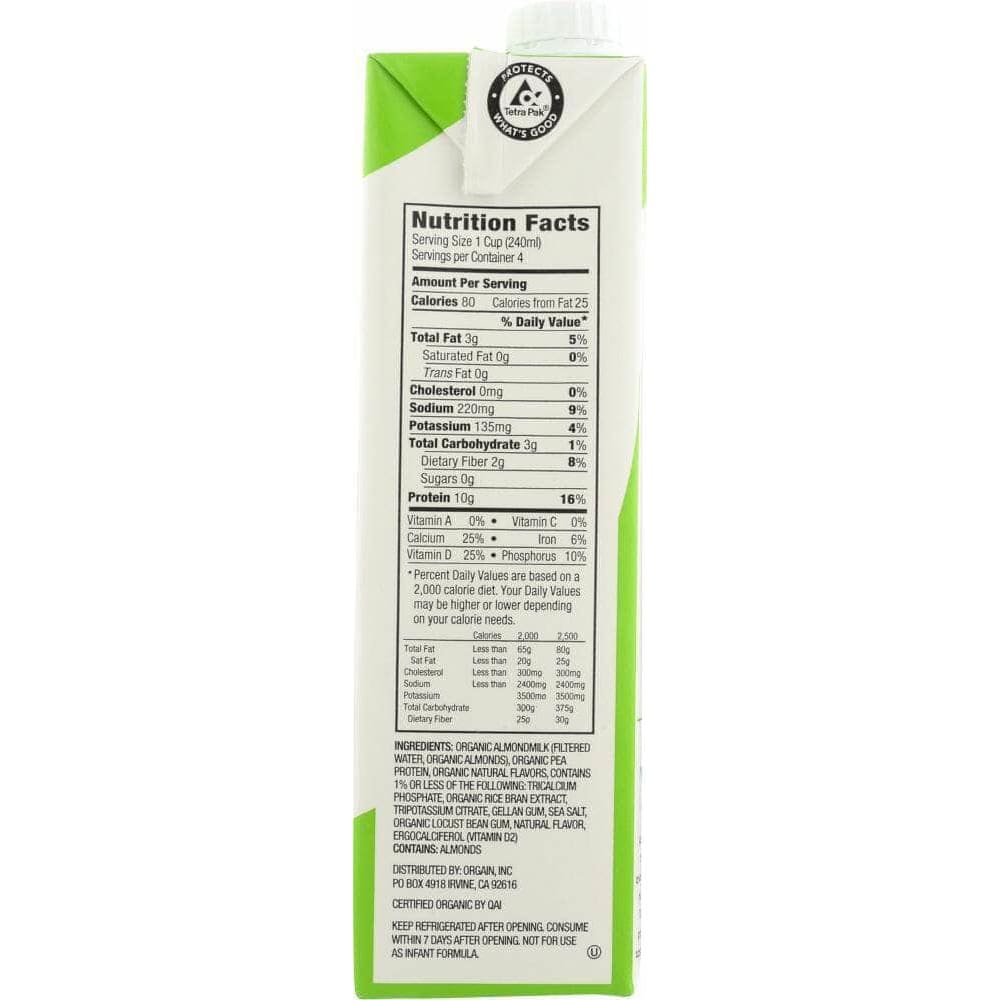 Orgain Orgain Organic Protein Almond Milk Unsweetened Vanilla, 32 oz
