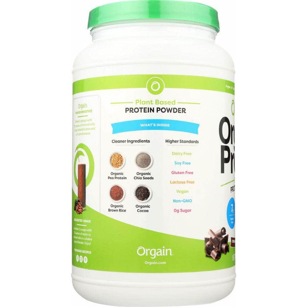 Orgain Label Orgain Organic Protein Plant Based Powder Creamy Chocolate Fudge, 2.03 ...