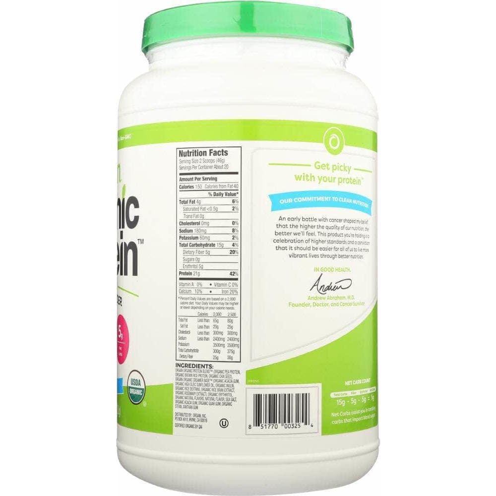 ORGAIN Orgain Organic Protein Plant Based Powder Sweet Vanilla Bean, 2.03 Lb