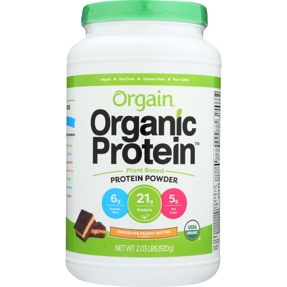 ORGAIN: Protein Plant-Based Powder Chocolate Peanut Butter 2.03 lb - Vitamins & Supplements > Protein Supplements & Meal Replacements -