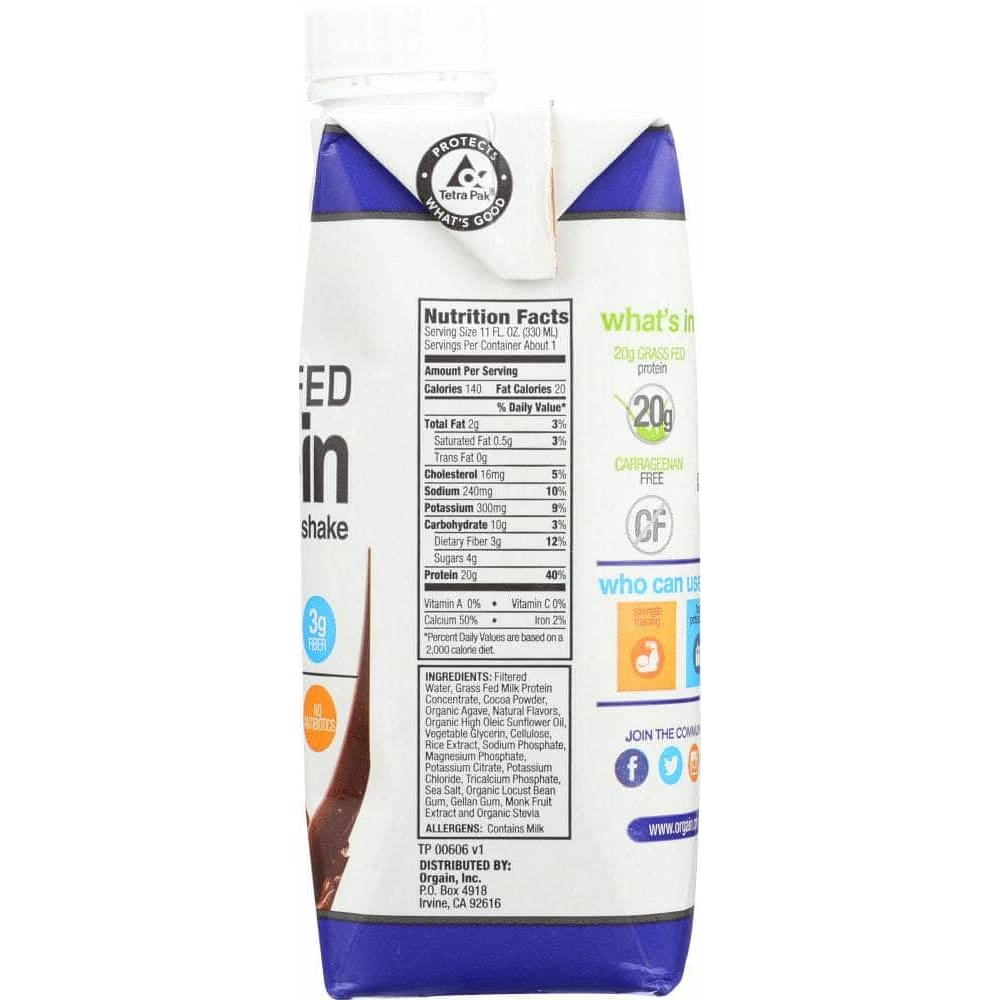 Orgain Orgain Whey Protein Shake Chocolate Fudge, 11 oz