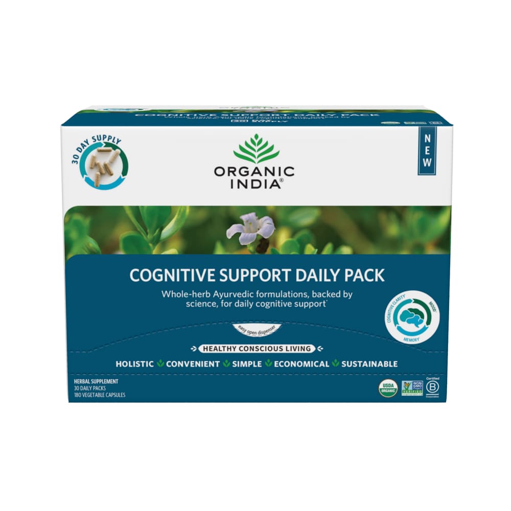 ORGANIC INDIA Vitamins & Supplements > Vitamins & Minerals ORGANIC INDIA Cognitive Daily Pack, 180 vc