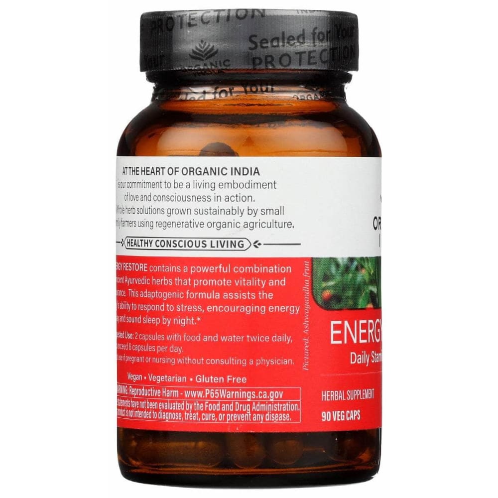 ORGANIC INDIA Organic India Energy Restore Cp, 90 Cp