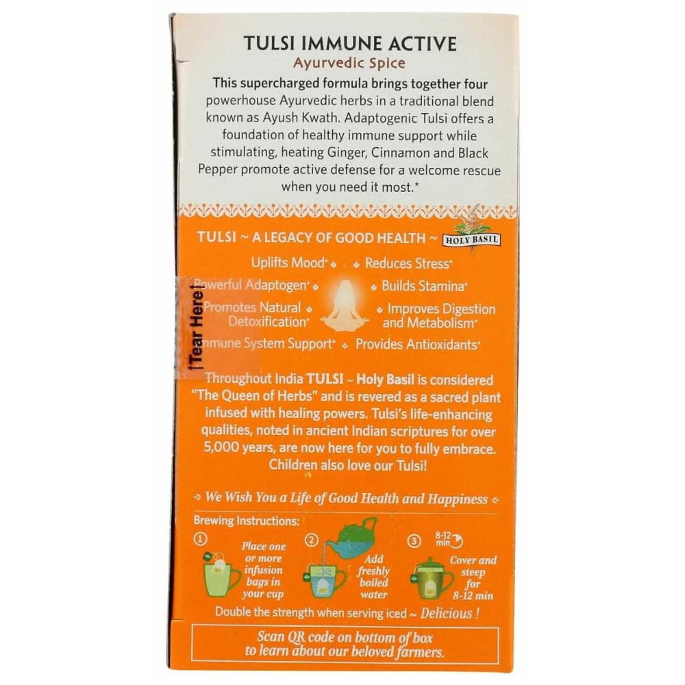 ORGANIC INDIA Organic India Tea Tulsi Immune Active, 18 Bg