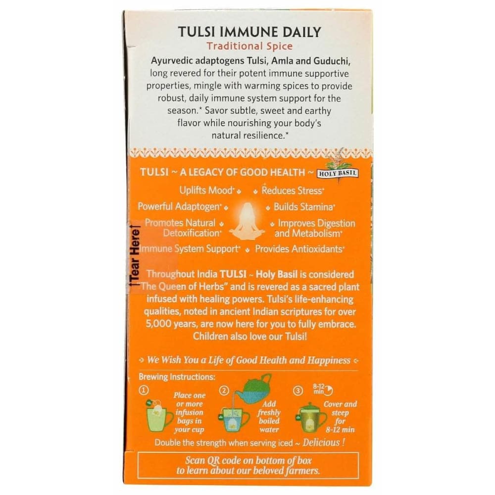 ORGANIC INDIA Organic India Tea Tulsi Immune Daily, 18 Bg