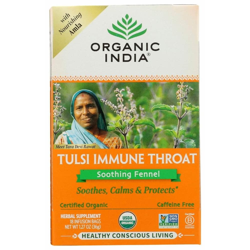 ORGANIC INDIA Organic India Tea Tulsi Immune Throat, 18 Bg