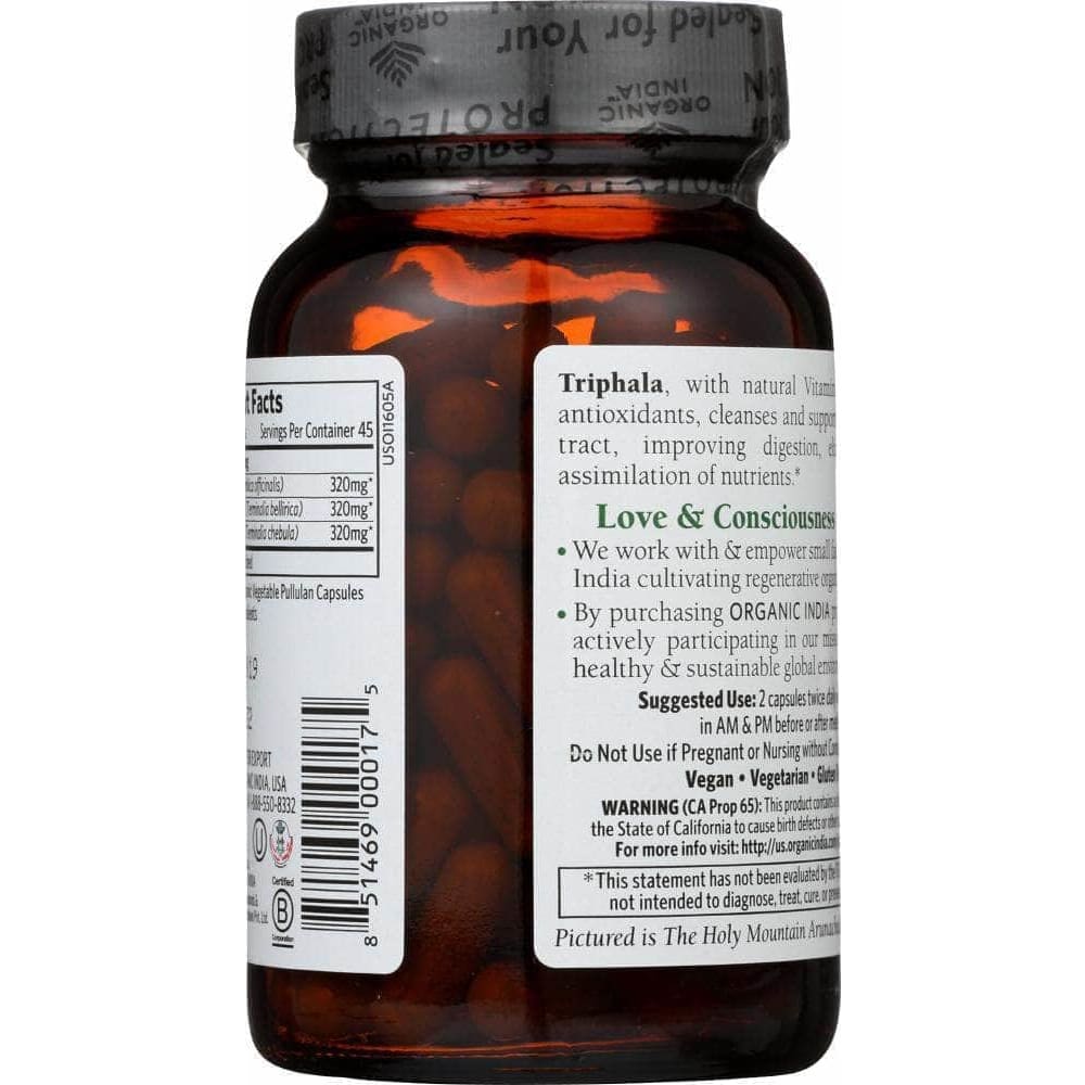 ORGANIC INDIA Organic India Triphala Digestion & Colon Cleanse, 90 Veggie Caps