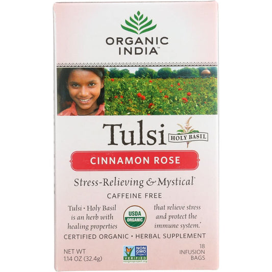 ORGANIC INDIA: Organic Tulsi Cinnamon Rose Tea 18 bg (Pack of 5) - Grocery > Beverages > WATER BOTTLES - ORGANIC INDIA