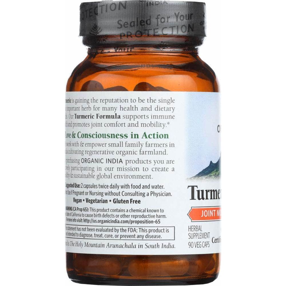ORGANIC INDIA Organic India Turmeric Formula, 90 Veggie Caps