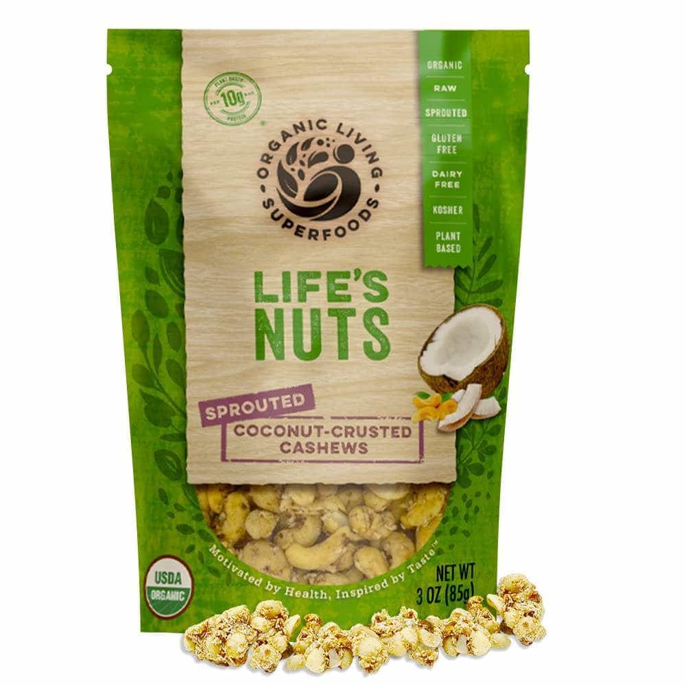 ORGANIC LIVING SUPERFOODS: Cashews Coconut Crusted Sprouted, 3 oz (Case ...
