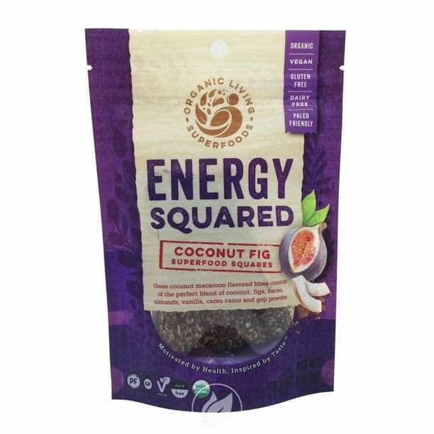 ORGANIC LIVING SUPERFOODS Grocery > Snacks > Fruit Snacks ORGANIC LIVING SUPERFOODS: Fig Coconut Energy Squares, 3.2 oz