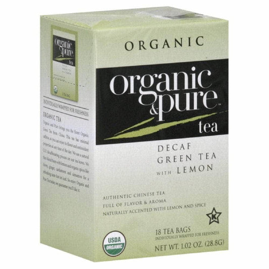 ORGANIC & PURE ORGANIC & PURE Tea Green Dcf Lemon Org, 18 bg