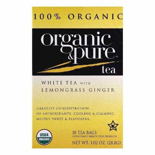 ORGANIC & PURE ORGANIC & PURE Tea Whte Lmngrss Gngr Org, 18 bg