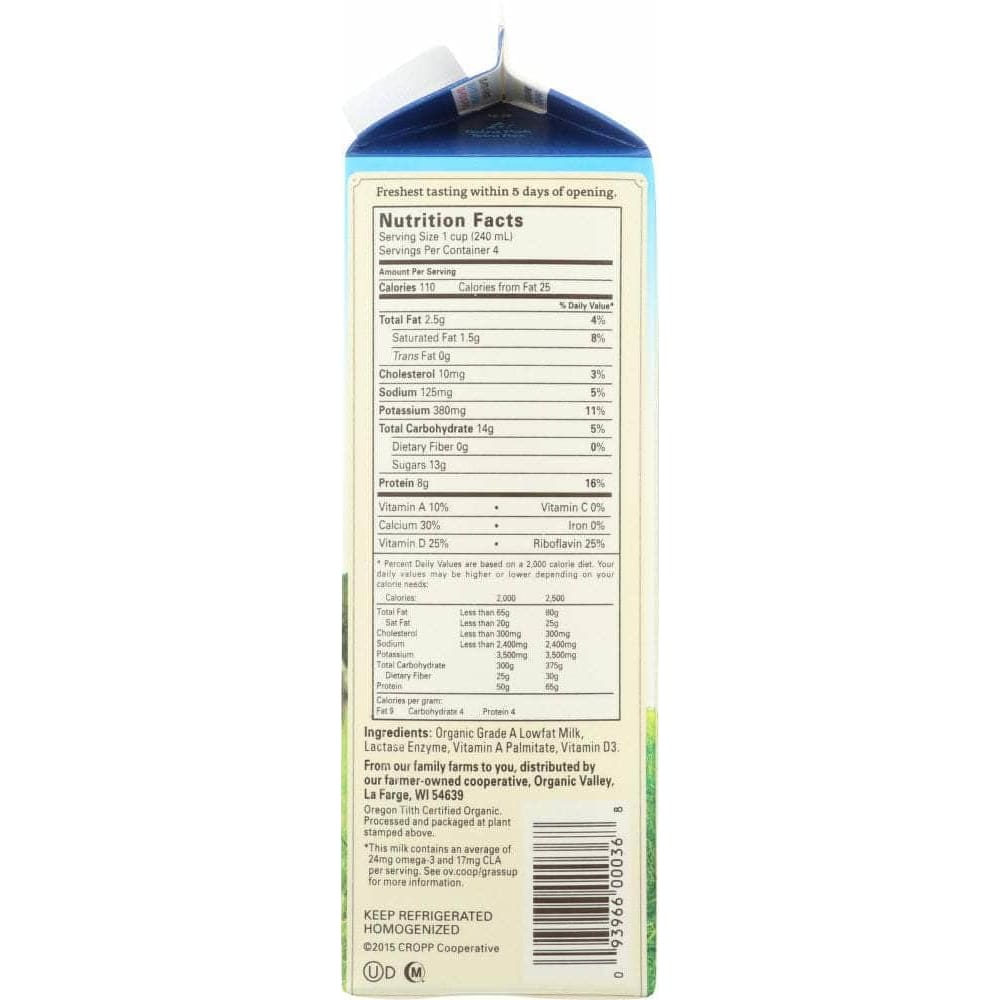 Organic Valley Organic Valley Lactose Free 1% Milk Fat, 32 oz