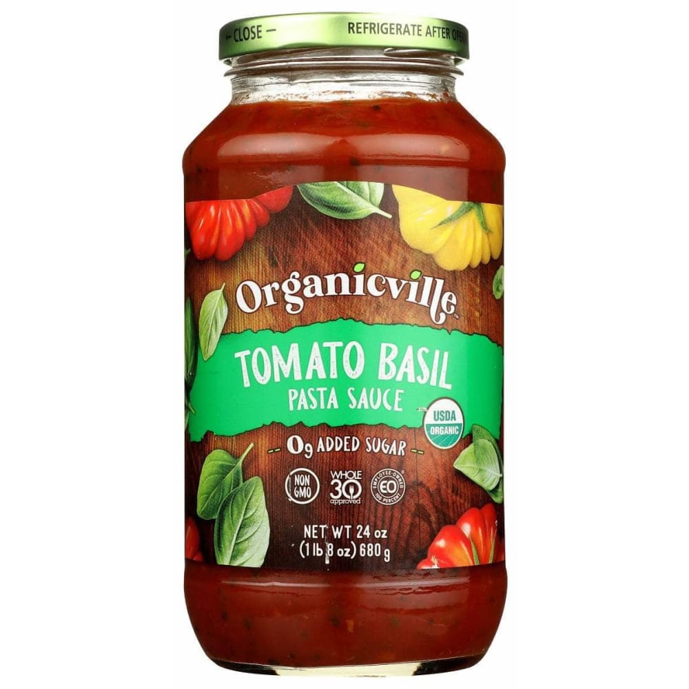 ORGANICVILLE Grocery > Pantry > Pasta and Sauces ORGANICVILLE: Sauce Pasta Tmo Basil, 24 oz
