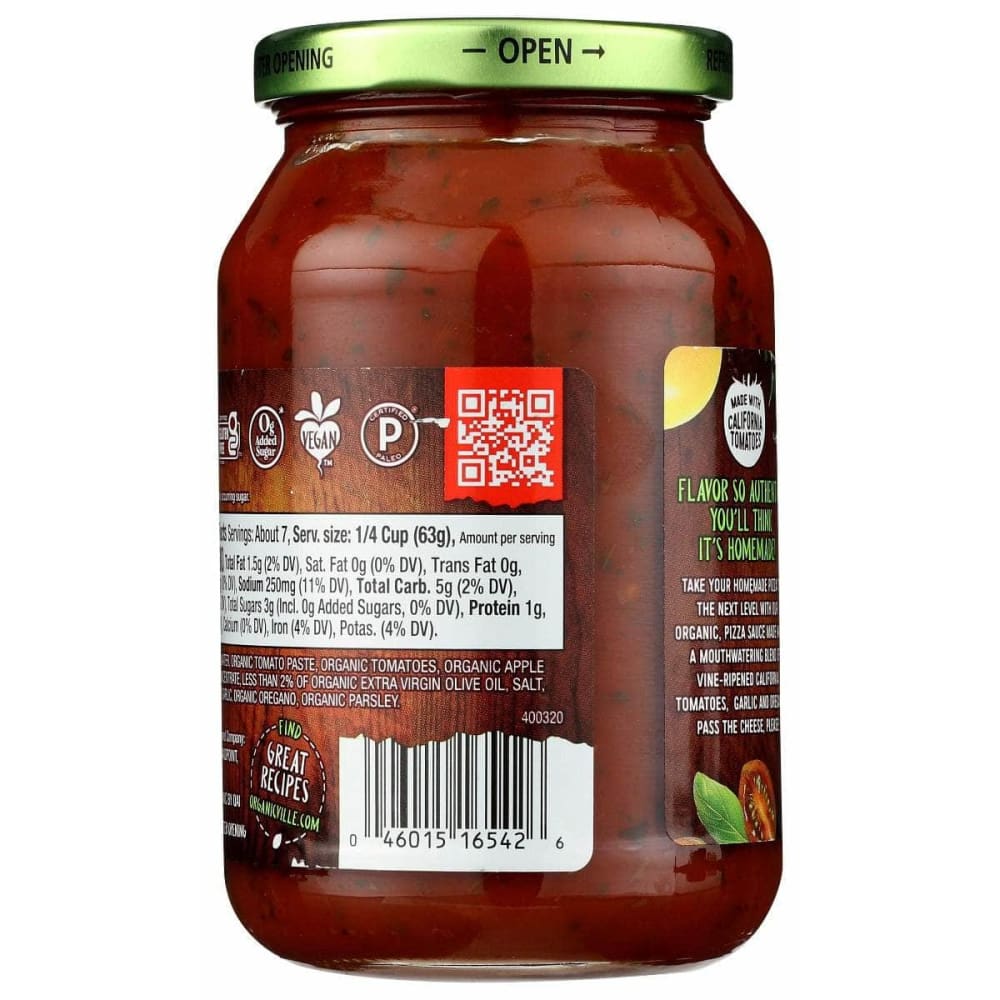 ORGANICVILLE Grocery > Pantry > Pasta and Sauces ORGANICVILLE: Sauce Pizza, 15.5 oz